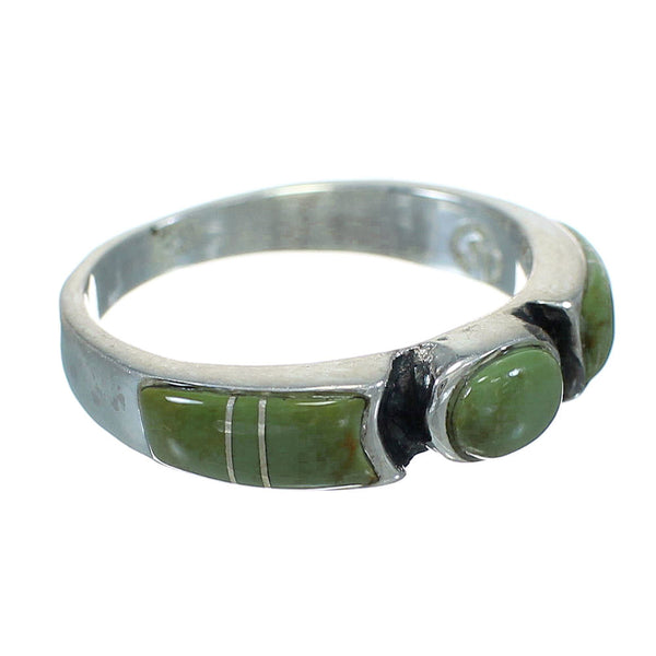 Authentic Sterling Silver And Turquoise Ring Size 6-3/4 VX64054